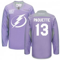 Cedric Paquette Tampa Bay Lightning Reebok Authentic Custom 2016 Hockey Fights Cancer Practice Jersey (Purple)