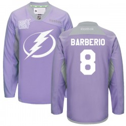 Mark Barberio Tampa Bay Lightning Reebok Authentic Custom 2016 Hockey Fights Cancer Practice Jersey (Purple)