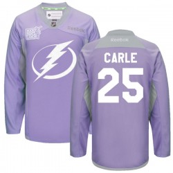 Matthew Carle Tampa Bay Lightning Reebok Authentic Custom 2016 Hockey Fights Cancer Practice Jersey (Purple)