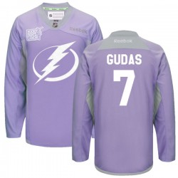 Radko Gudas Tampa Bay Lightning Reebok Authentic Custom 2016 Hockey Fights Cancer Practice Jersey (Purple)