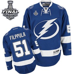 Valtteri Filppula Tampa Bay Lightning Reebok Premier Home 2015 Stanley Cup Jersey (Royal Blue)
