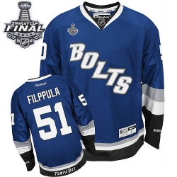 Valtteri Filppula Tampa Bay Lightning Reebok Authentic Third 2015 Stanley Cup Jersey (Royal Blue)