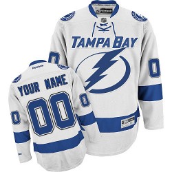 Reebok Tampa Bay Lightning Men's Customized Authentic White Away Jersey