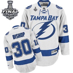 Ben Bishop Tampa Bay Lightning Reebok Authentic Away 2015 Stanley Cup Jersey (White)