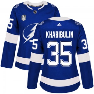 Nikolai Khabibulin Tampa Bay Lightning Adidas Women's Authentic Home 2022 Stanley Cup Final Jersey (Blue)