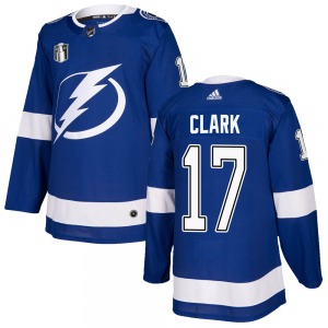 Wendel Clark Tampa Bay Lightning Adidas Authentic Home 2022 Stanley Cup Final Jersey (Blue)