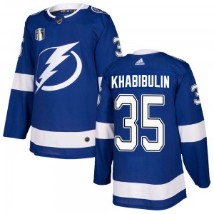 Nikolai Khabibulin Tampa Bay Lightning Adidas Authentic Home 2022 Stanley Cup Final Jersey (Blue)