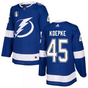 Cole Koepke Tampa Bay Lightning Adidas Authentic Home 2022 Stanley Cup Final Jersey (Blue)