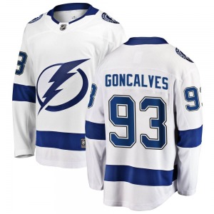 Gage Goncalves Tampa Bay Lightning Fanatics Branded Breakaway Away Jersey (White)