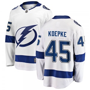 Cole Koepke Tampa Bay Lightning Fanatics Branded Breakaway Away Jersey (White)