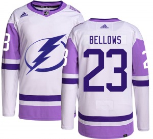 Brian Bellows Tampa Bay Lightning Adidas Authentic Hockey Fights Cancer Jersey