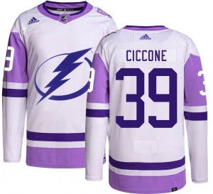 Enrico Ciccone Tampa Bay Lightning Adidas Authentic Hockey Fights Cancer Jersey