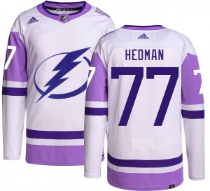Victor Hedman Tampa Bay Lightning Adidas Authentic Hockey Fights Cancer Jersey