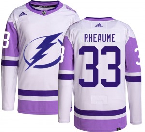 Manon Rheaume Tampa Bay Lightning Adidas Authentic Hockey Fights Cancer Jersey