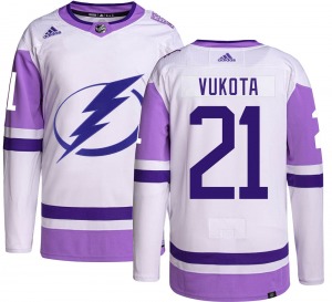 Mick Vukota Tampa Bay Lightning Adidas Authentic Hockey Fights Cancer Jersey