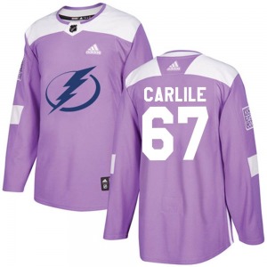 Declan Carlile Tampa Bay Lightning Adidas Authentic Fights Cancer Practice Jersey (Purple)