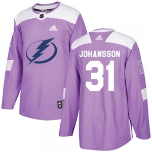 Jonas Johansson Tampa Bay Lightning Adidas Authentic Fights Cancer Practice Jersey (Purple)