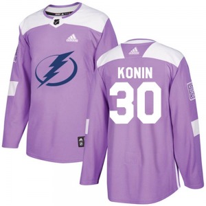 Kyle Konin Tampa Bay Lightning Adidas Authentic Fights Cancer Practice Jersey (Purple)