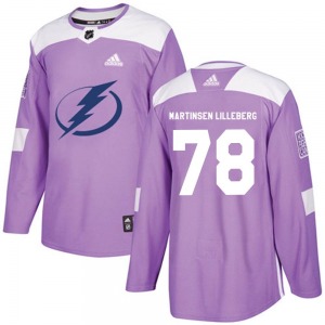 Emil Martinsen Lilleberg Tampa Bay Lightning Adidas Authentic Fights Cancer Practice Jersey (Purple)