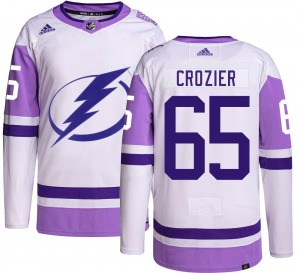 Maxwell Crozier Tampa Bay Lightning Adidas Youth Authentic Hockey Fights Cancer Jersey