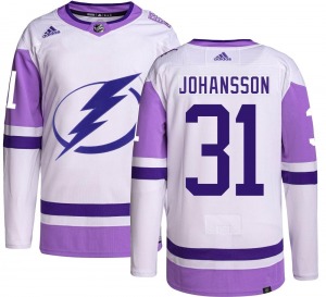 Jonas Johansson Tampa Bay Lightning Adidas Youth Authentic Hockey Fights Cancer Jersey