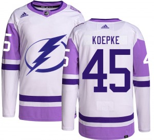 Cole Koepke Tampa Bay Lightning Adidas Youth Authentic Hockey Fights Cancer Jersey