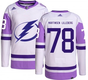 Emil Martinsen Lilleberg Tampa Bay Lightning Adidas Youth Authentic Hockey Fights Cancer Jersey