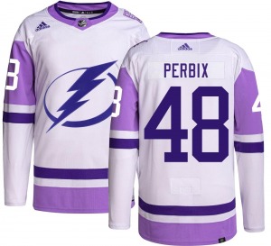 Nick Perbix Tampa Bay Lightning Adidas Youth Authentic Hockey Fights Cancer Jersey
