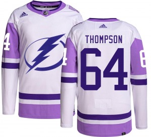 Jack Thompson Tampa Bay Lightning Adidas Youth Authentic Hockey Fights Cancer Jersey