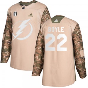 Dan Boyle Tampa Bay Lightning Adidas Youth Authentic Veterans Day Practice 2022 Stanley Cup Final Jersey (Camo)