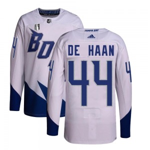 Calvin de Haan Tampa Bay Lightning Adidas Youth Authentic 2022 Stadium Series Primegreen 2022 Stanley Cup Final Jersey (White)