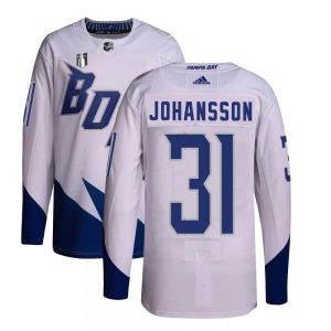 Jonas Johansson Tampa Bay Lightning Adidas Youth Authentic 2022 Stadium Series Primegreen 2022 Stanley Cup Final Jersey (White)