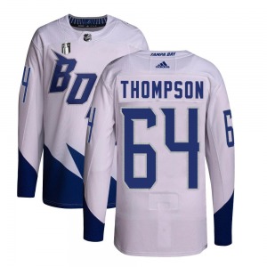 Jack Thompson Tampa Bay Lightning Adidas Youth Authentic 2022 Stadium Series Primegreen 2022 Stanley Cup Final Jersey (White)