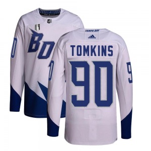 Matt Tomkins Tampa Bay Lightning Adidas Youth Authentic 2022 Stadium Series Primegreen 2022 Stanley Cup Final Jersey (White)