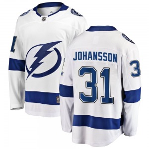 Jonas Johansson Tampa Bay Lightning Fanatics Branded Youth Breakaway Away Jersey (White)