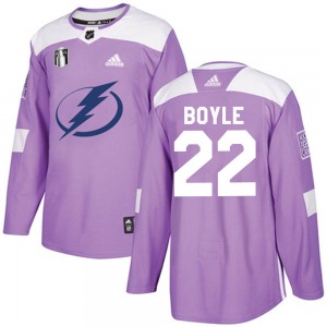 Dan Boyle Tampa Bay Lightning Adidas Authentic Fights Cancer Practice 2022 Stanley Cup Final Jersey (Purple)