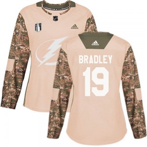 Brian Bradley Tampa Bay Lightning Adidas Women's Authentic Veterans Day Practice 2022 Stanley Cup Final Jersey (Camo)