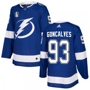 Gage Goncalves Tampa Bay Lightning Adidas Youth Authentic Home 2022 Stanley Cup Final Jersey (Blue)