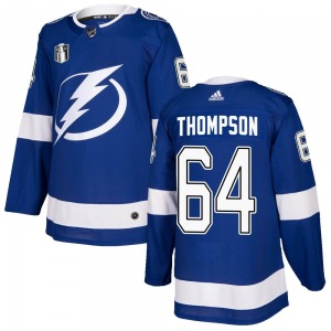 Jack Thompson Tampa Bay Lightning Adidas Youth Authentic Home 2022 Stanley Cup Final Jersey (Blue)