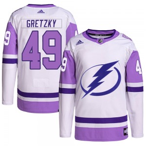 Brent Gretzky Tampa Bay Lightning Adidas Authentic Hockey Fights Cancer Primegreen Jersey (White/Purple)