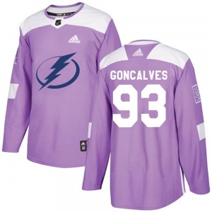 Gage Goncalves Tampa Bay Lightning Adidas Youth Authentic Fights Cancer Practice Jersey (Purple)