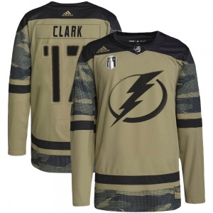 Wendel Clark Tampa Bay Lightning Adidas Authentic Military Appreciation Practice 2022 Stanley Cup Final Jersey (Camo)