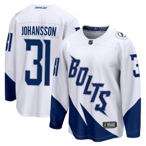 Jonas Johansson Tampa Bay Lightning Fanatics Branded Youth Breakaway 2022 Stadium Series Jersey (White)
